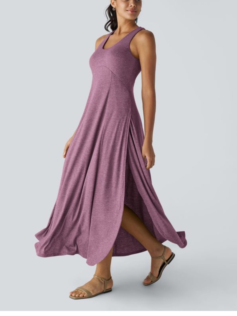NWT Halara U Neck Flowy Maxi Casual Tank Dress Small